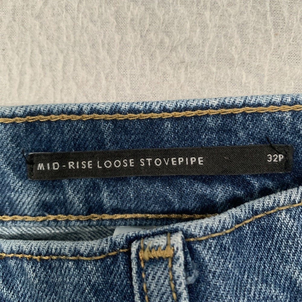 Women's Banana Republic Premium Denim Mid-Rise Loose Stovepipe Jeans 32P (35x29) - Picture 4 of 9